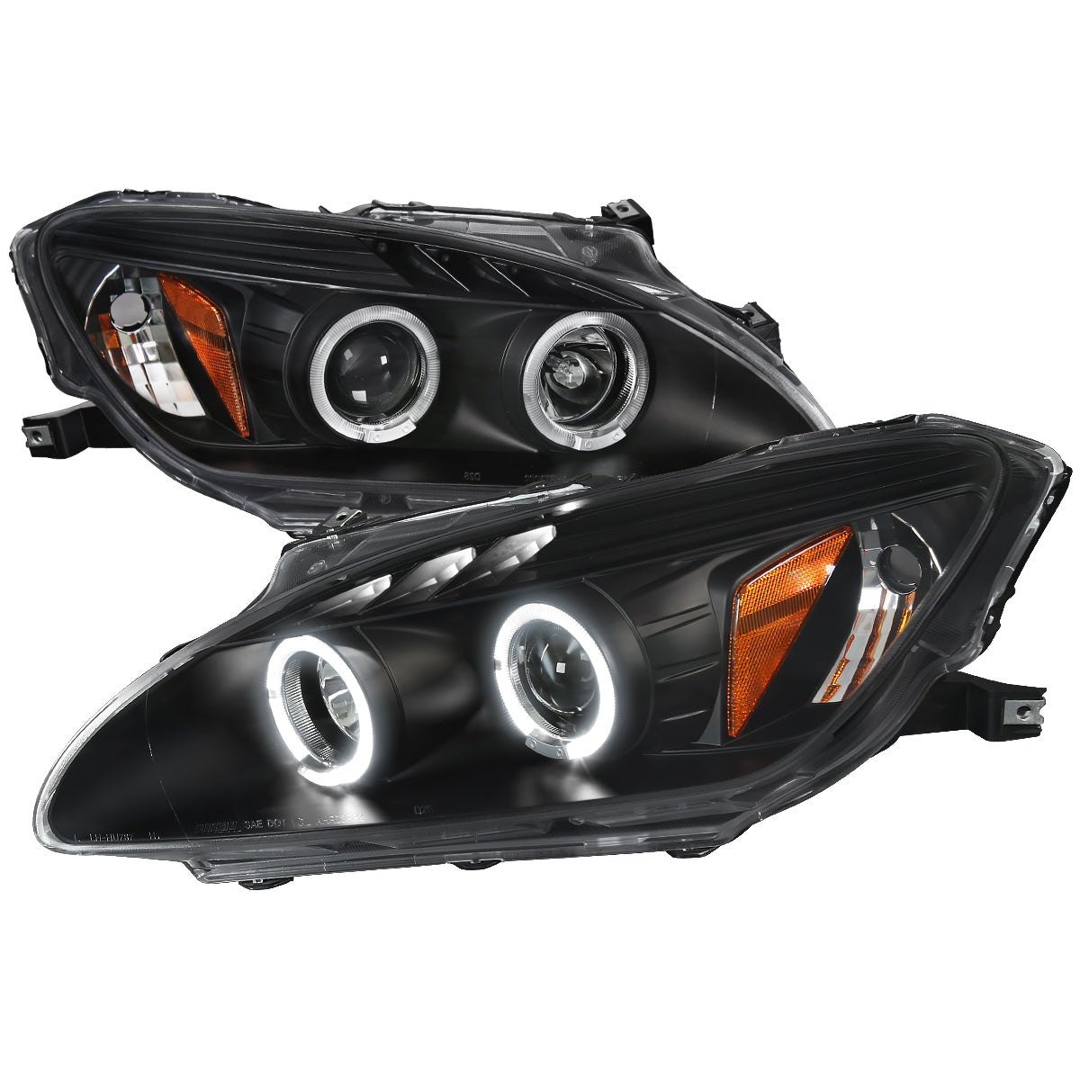 2004-2009 Honda S2000 AP2 Dual Halo Projector Headlights (Matte Black Housing/Clear Lens)