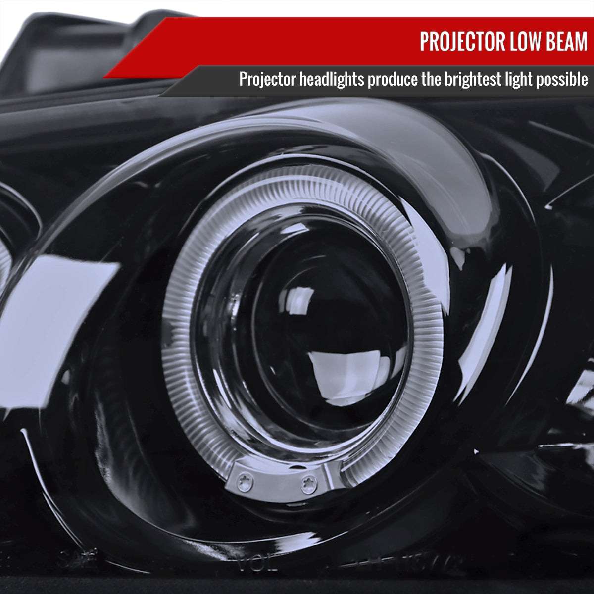 2000-2003 Nissan Sentra Dual Halo Projector Headlights (Glossy Black Housing/Smoked Lens)