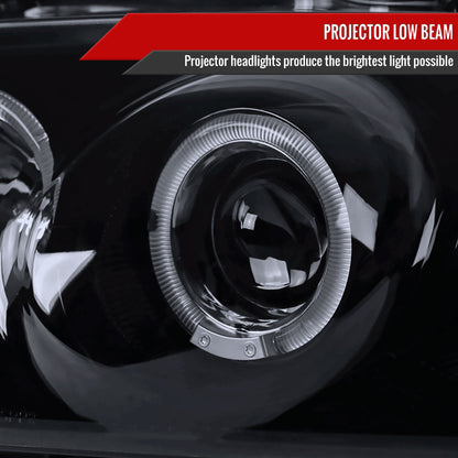 2004-2006 Nissan Sentra Dual Halo Projector Headlights (Glossy Black Housing/Smoked Lens)