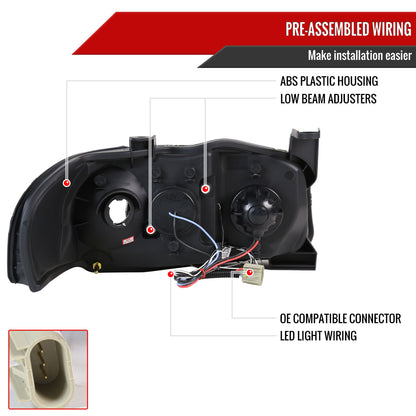 2004-2006 Nissan Sentra Dual Halo Projector Headlights (Glossy Black Housing/Smoked Lens)