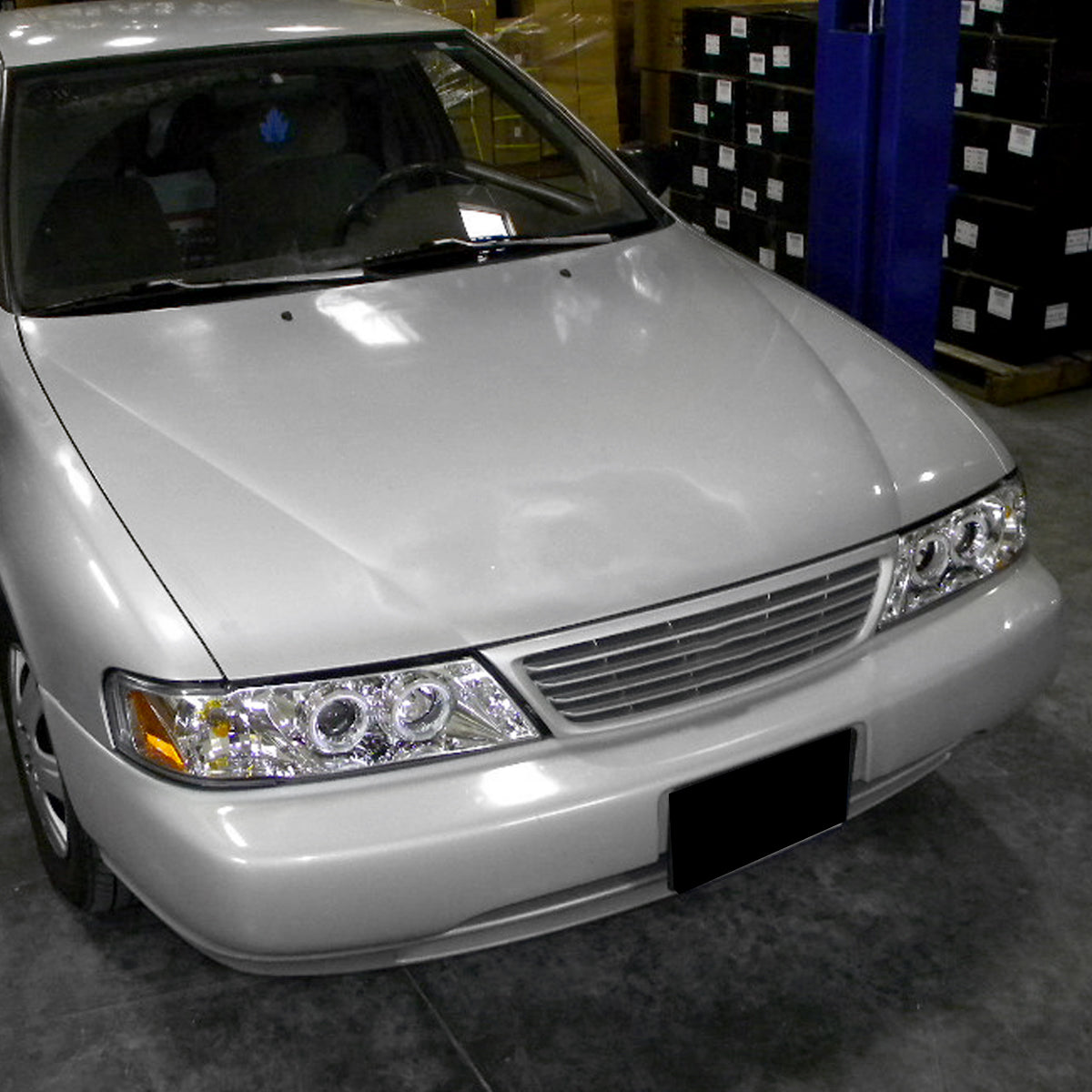 1995-1999 Nissan Sentra/200SX Dual Halo Projector Headlights (Chrome Housing/Clear Lens)
