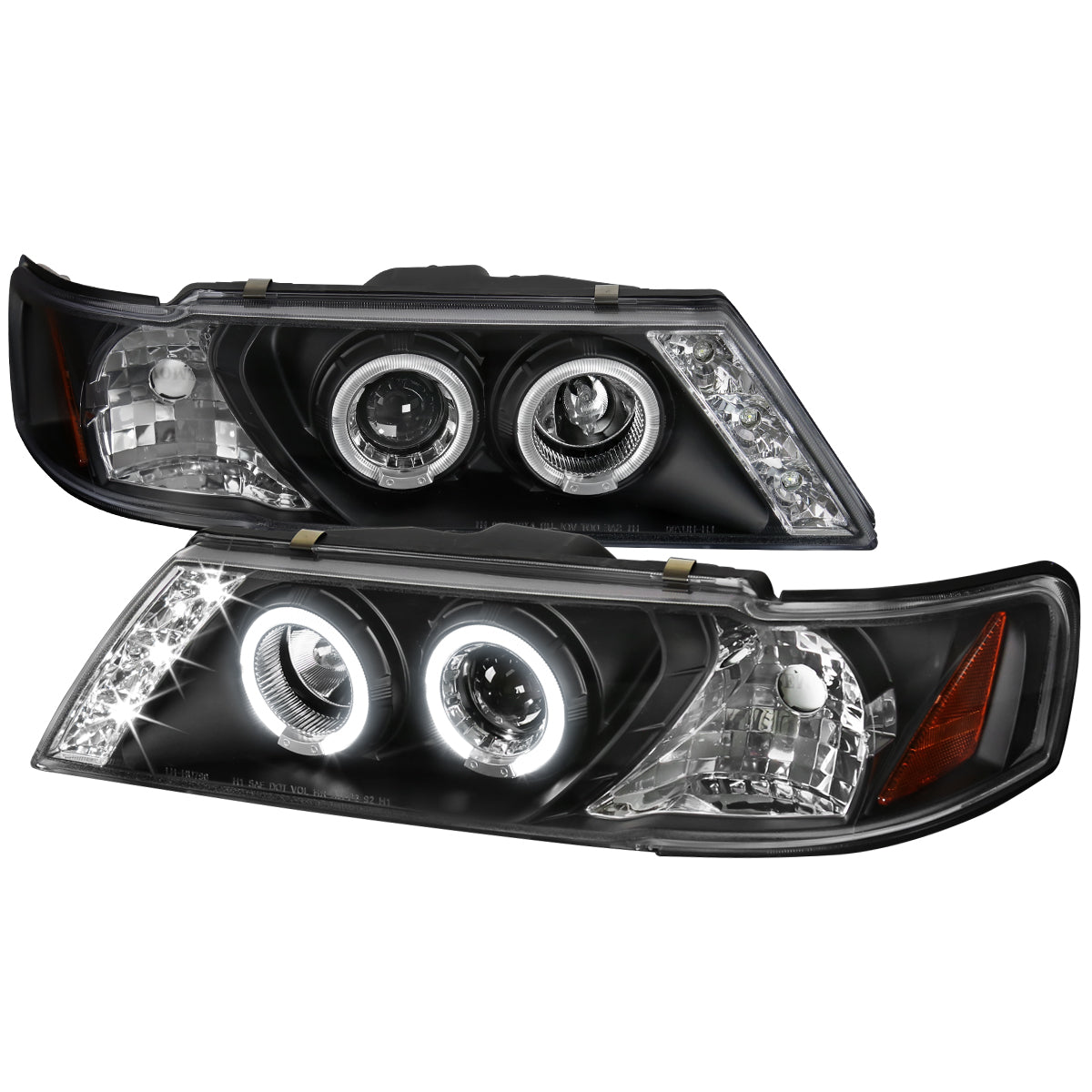 1995-1999 Nissan Sentra/200SX Dual Halo Projector Headlights (Matte Black Housing/Clear Lens)