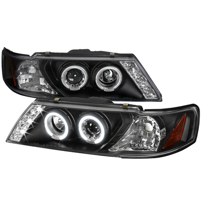 1995-1999 Nissan Sentra/200SX Dual Halo Projector Headlights (Matte Black Housing/Clear Lens)