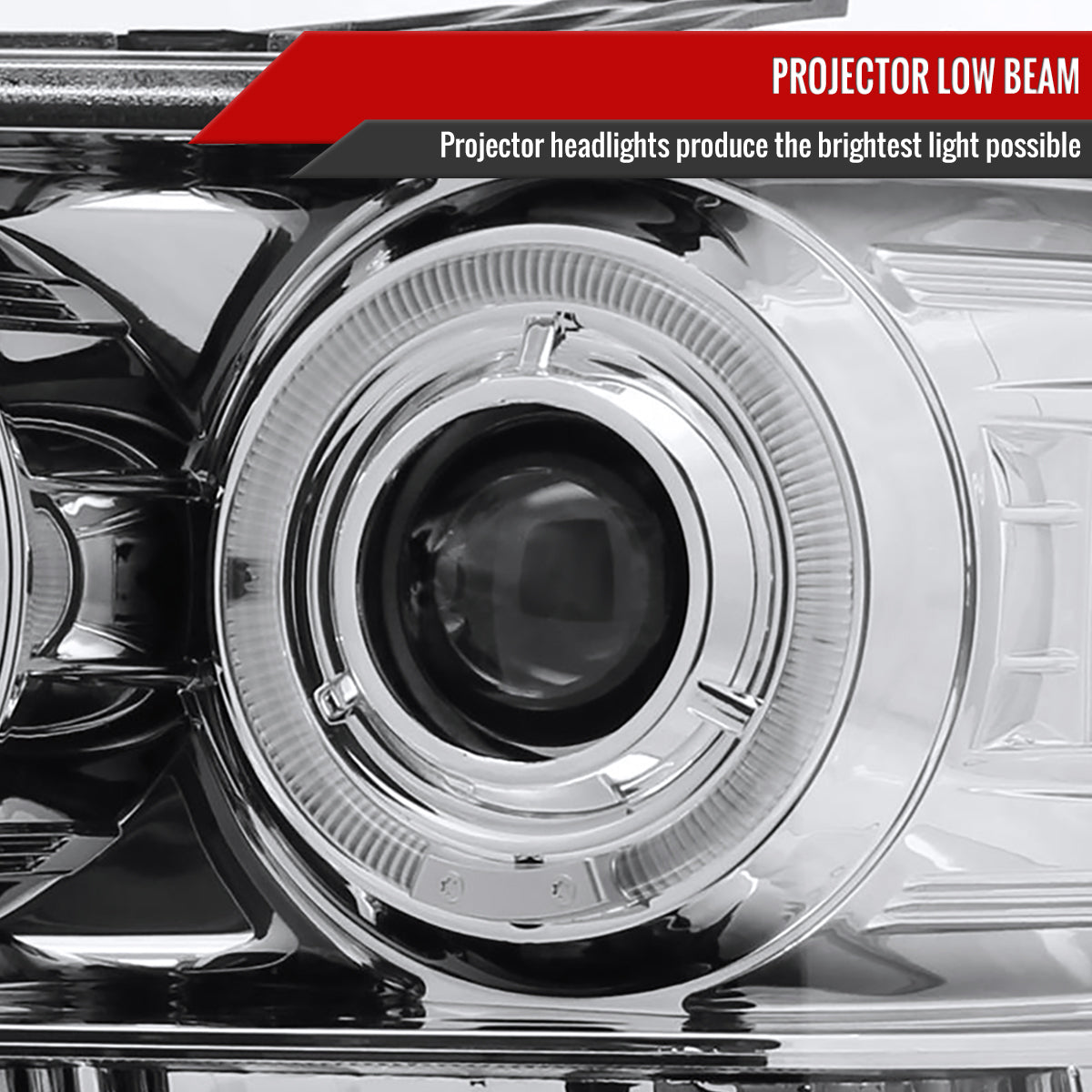 2007-2014 GMC Sierra Dual Halo Projector Headlights (Chrome Housing/Clear Lens)