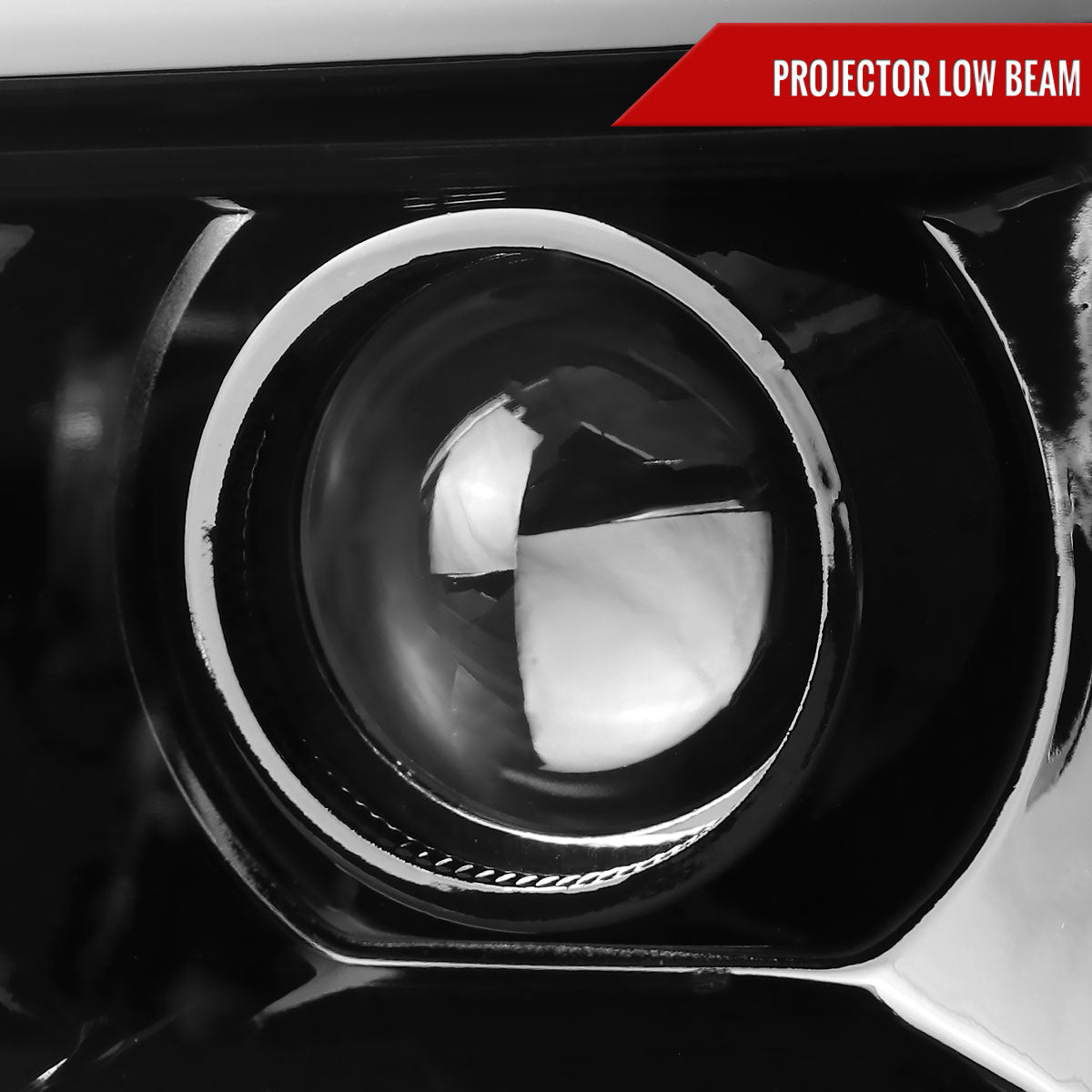 2007-2013 GMC Sierra 1500 / 2007-2014 Sierra 1500HD 2500HD 3500HD / 2009-2013 Sierra 1500 Hybrid LED C-Bar Projector Headlights (Jet Black Housing/Clear Lens)