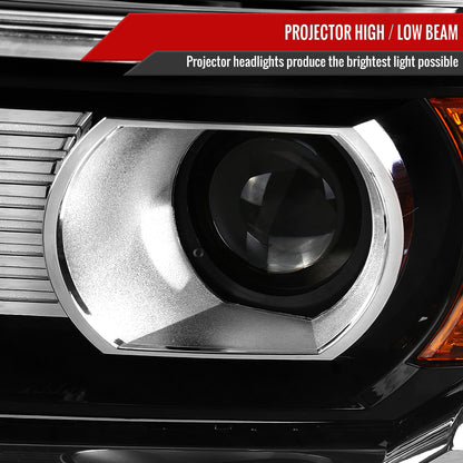 2014-2019 GMC Sierra 1500/2500 HD/3500 HD Projector Headlights (Chrome Housing/Clear Lens)