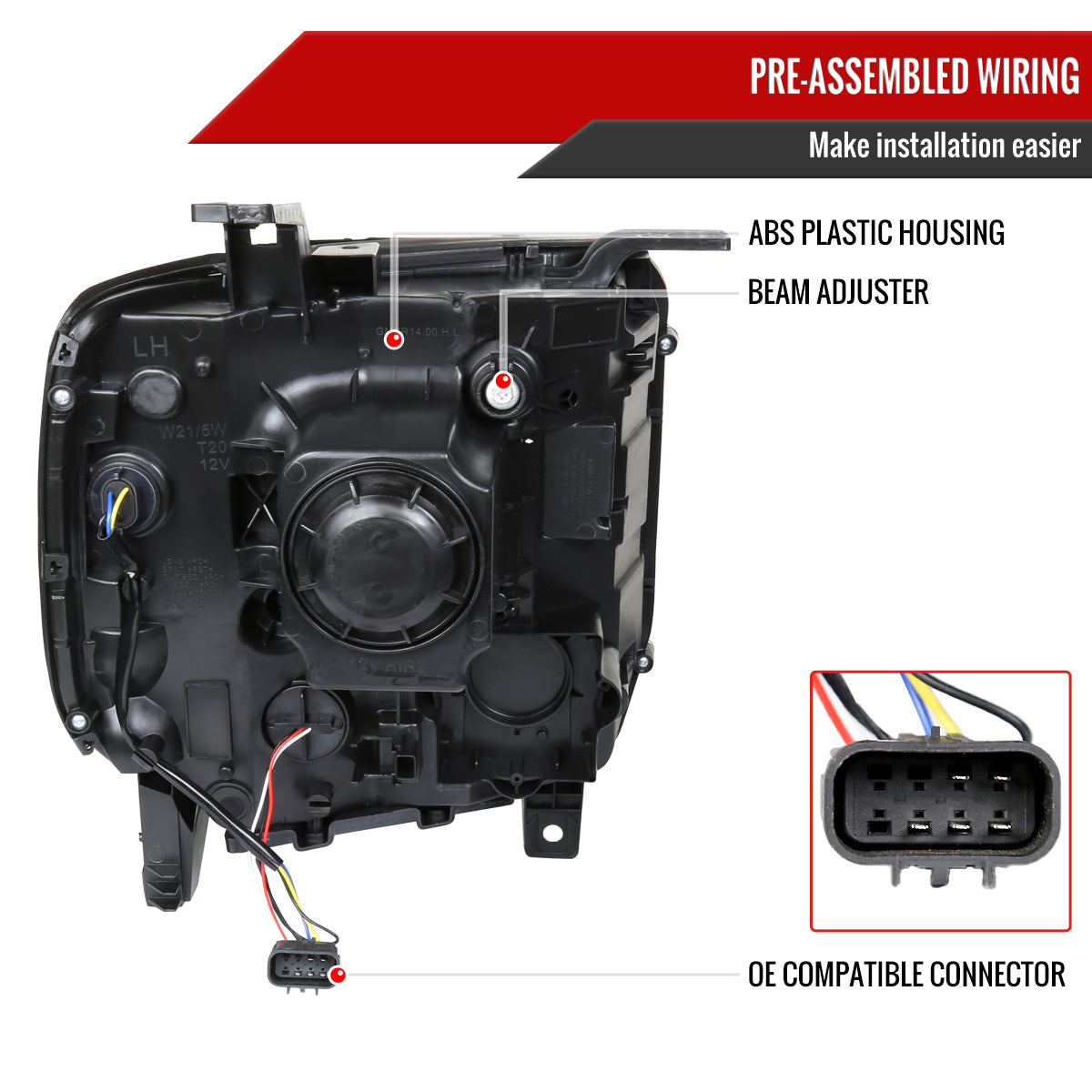 2014-2019 GMC Sierra 1500/2500 HD/3500 HD Projector Headlights (Chrome Housing/Clear Lens)