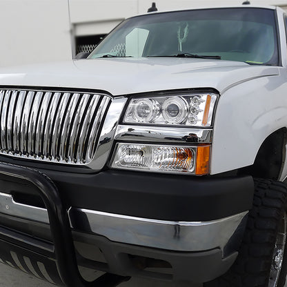 2002-2006 Chevrolet Avalanche/ 2003-2007 Silverado Dual Halo Projector Headlights (Chrome Housing/Clear Lens)