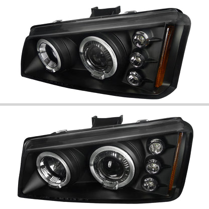 2002-2006 Chevrolet Avalanche/ 2003-2007 Silverado Dual Halo Projector Headlights (Matte Black Housing/Clear Lens)