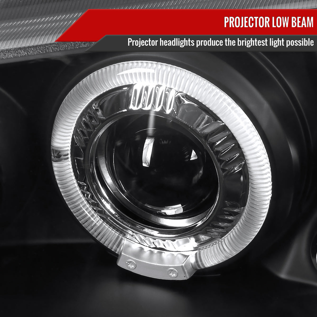 2002-2006 Chevrolet Avalanche/ 2003-2007 Silverado Dual Halo Projector Headlights (Matte Black Housing/Clear Lens)