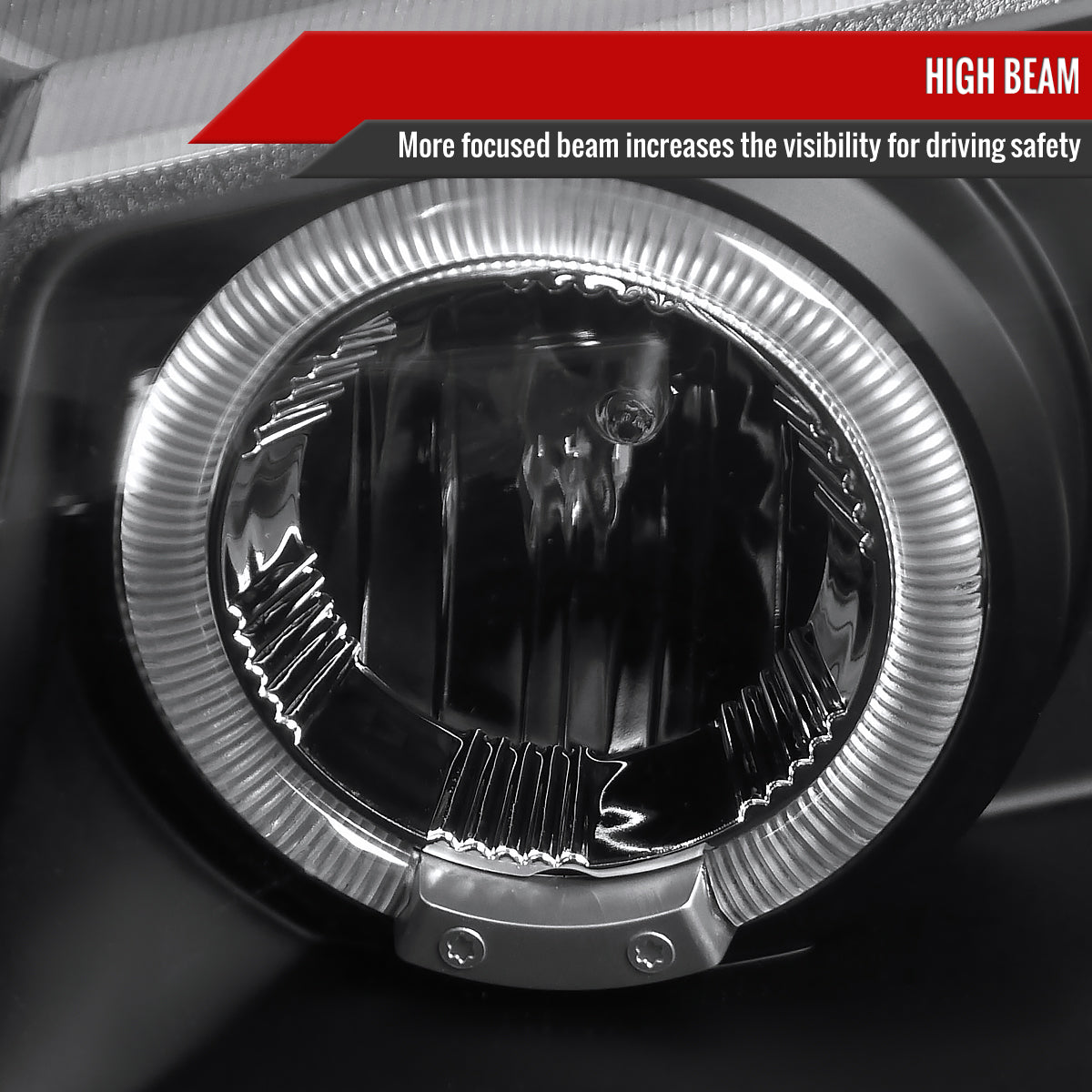 2002-2006 Chevrolet Avalanche/ 2003-2007 Silverado Dual Halo Projector Headlights (Matte Black Housing/Clear Lens)