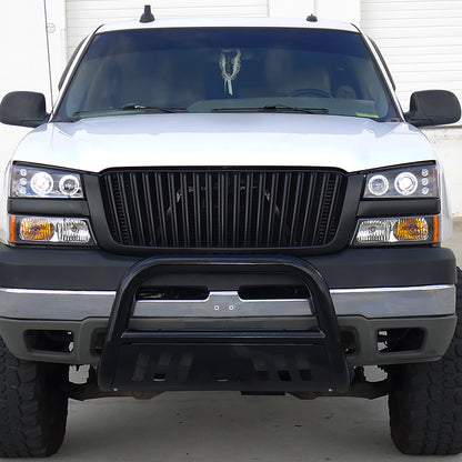 2002-2006 Chevrolet Avalanche/ 2003-2007 Silverado Dual Halo Projector Headlights (Matte Black Housing/Clear Lens)