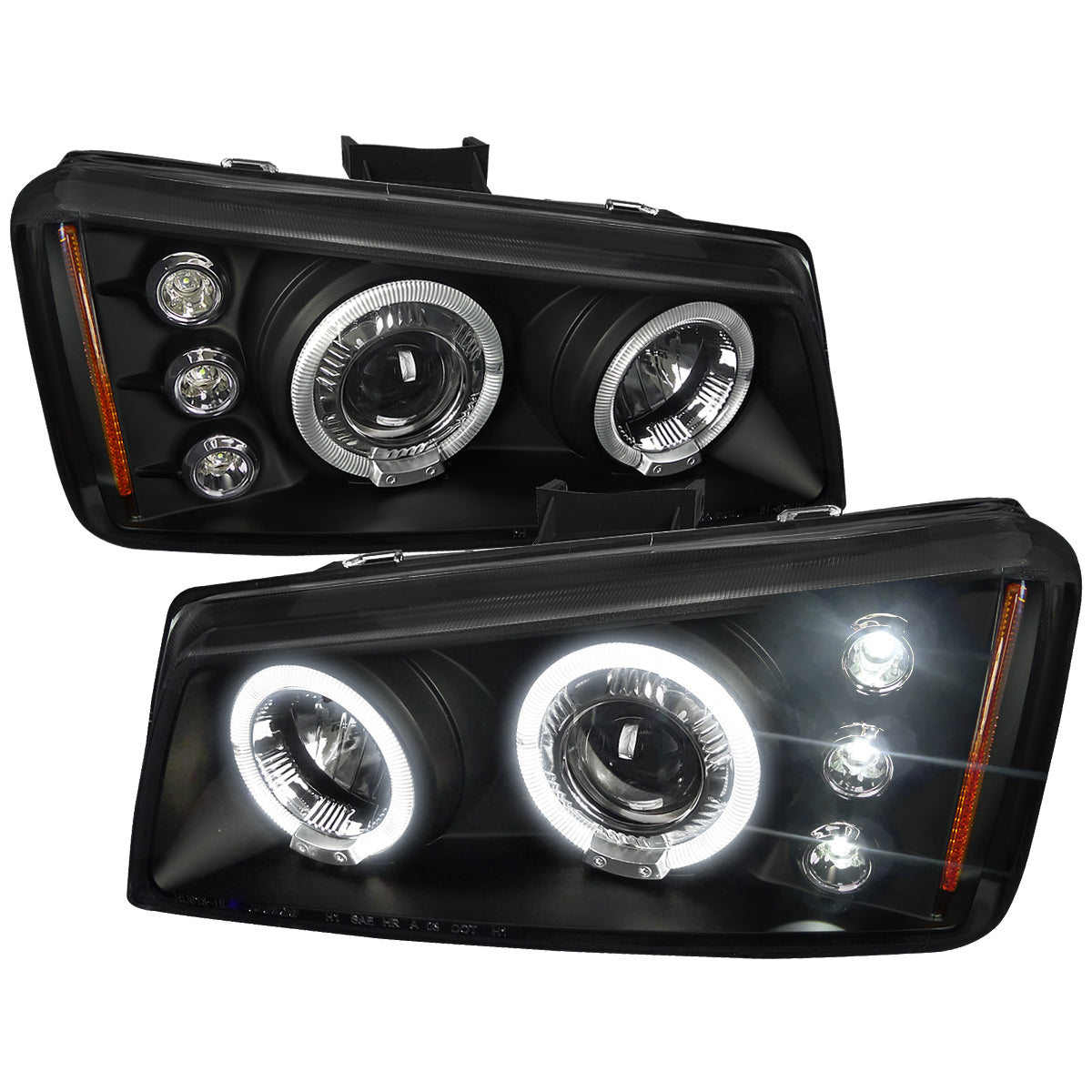 2002-2006 Chevrolet Avalanche/ 2003-2007 Silverado Dual Halo Projector Headlights (Matte Black Housing/Clear Lens)