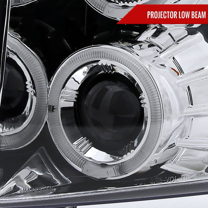 2007-2013 Chevrolet Silverado 1500/ 2007-2014 Silverado 2500HD 3500HD Dual Halo Projector Headlights (Chrome Housing/Clear Lens)
