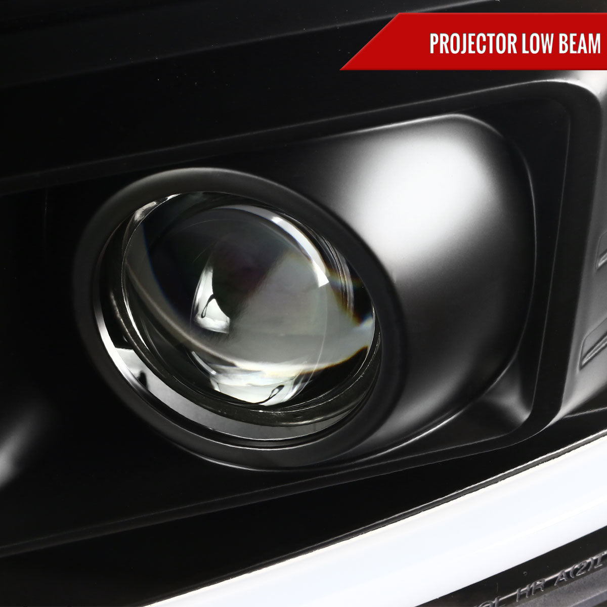 2007-2014 Chevrolet Silverado 1500/2500HD/3500HD LED C-Bar Projector Headlights (Matte Black Housing/Clear Lens)