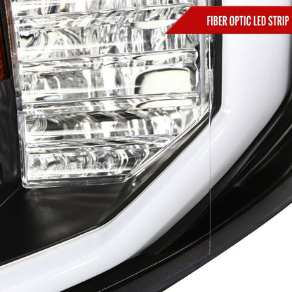 2007-2014 Chevrolet Silverado 1500/2500HD/3500HD LED C-Bar Projector Headlights (Matte Black Housing/Clear Lens)
