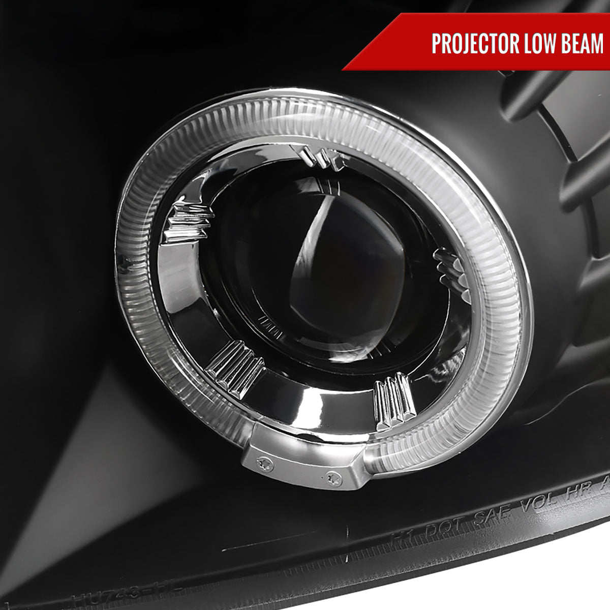 2007-2013 Chevrolet Silverado 1500/ 2007-2014 Silverado 2500HD 3500HD Dual Halo Projector Headlights (Matte Black Housing/Clear Lens)