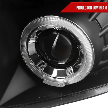 2007-2013 Chevrolet Silverado 1500/ 2007-2014 Silverado 2500HD 3500HD Dual Halo Projector Headlights (Matte Black Housing/Clear Lens)