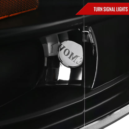 2007-2013 Chevrolet Silverado 1500/ 2007-2014 Silverado 2500HD 3500HD Dual Halo Projector Headlights (Matte Black Housing/Clear Lens)