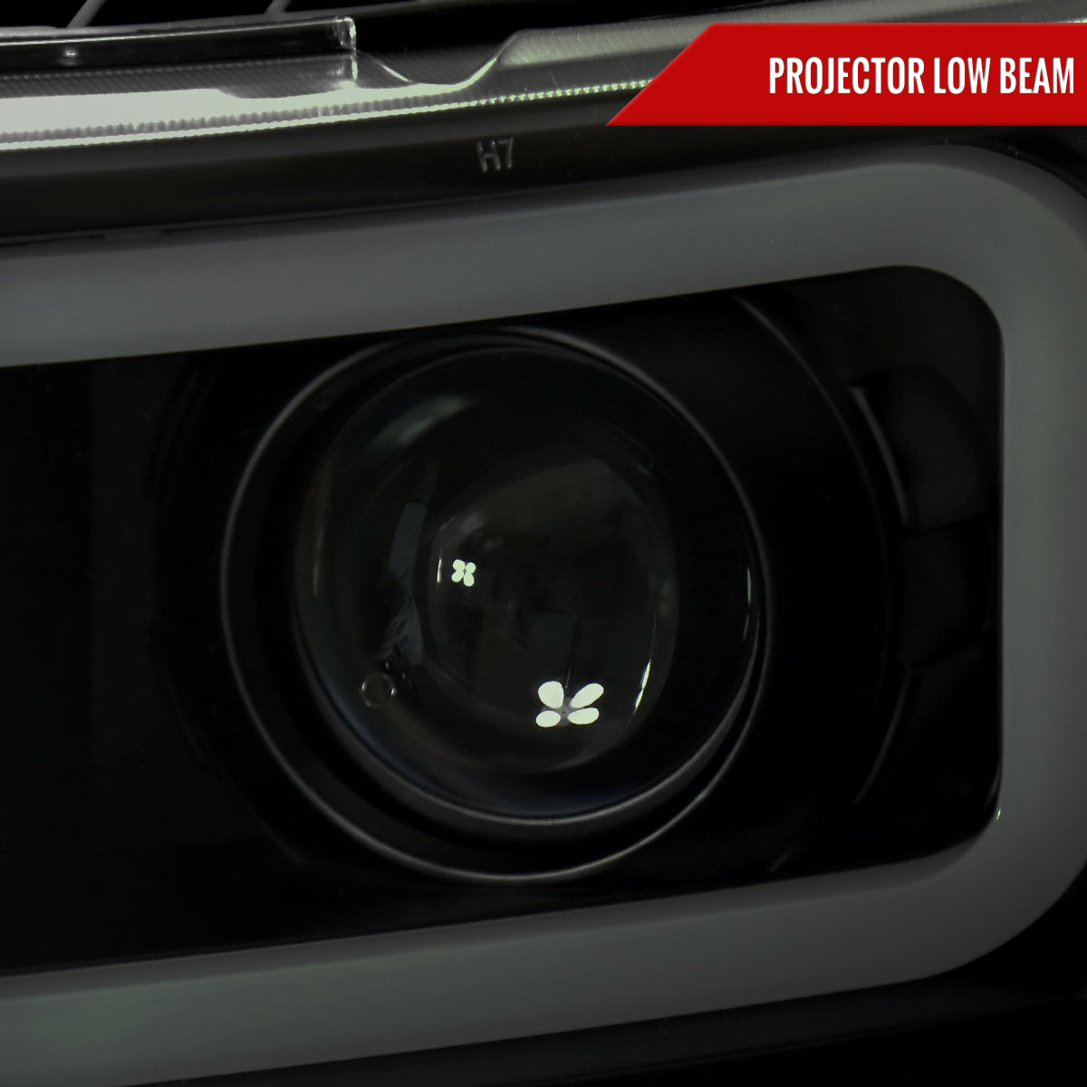 2007-2013 Chevrolet Silverado 1500/ 2007-2014 Silverado 2500HD 3500HD Dual LED C-Bar Projector Headlights (Black Housing/Smoked Lens)