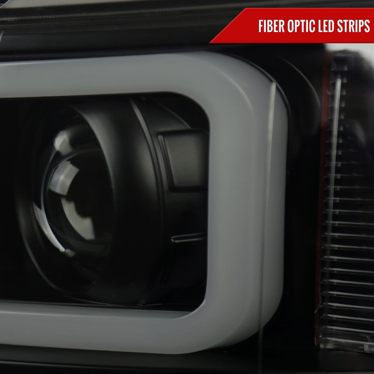 2007-2013 Chevrolet Silverado 1500/ 2007-2014 Silverado 2500HD 3500HD Dual LED C-Bar Projector Headlights (Black Housing/Smoked Lens)