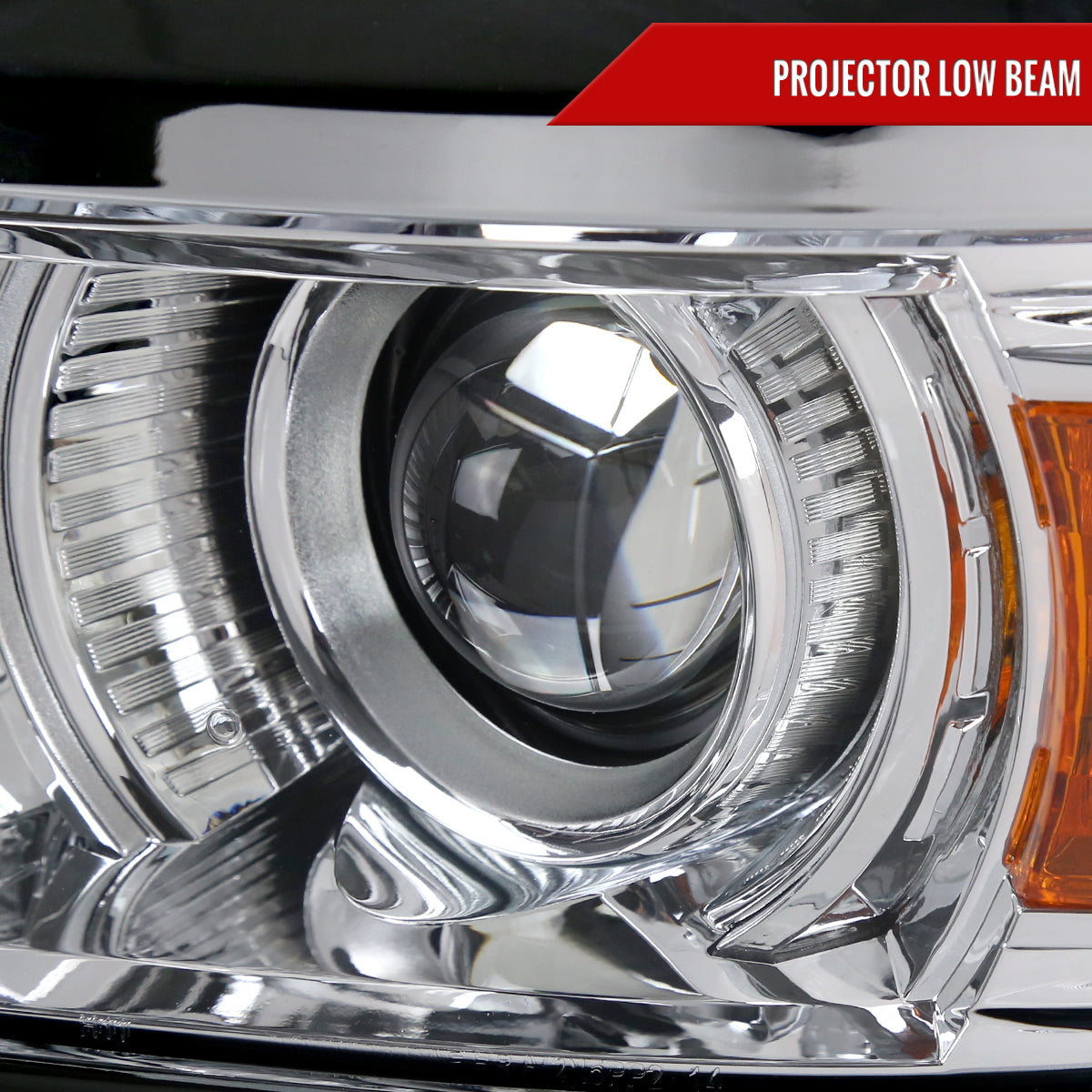 2014-2015 Chevrolet Silverado 1500 Projector Headlights (Chrome Housing/Clear Lens)