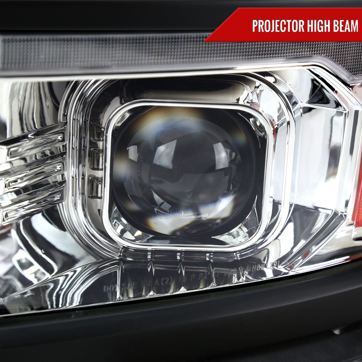 2014-2015 Chevrolet Silverado 1500 Switchback Sequential LED Bar Projector Headlights (Chrome Housing/Clear Lens/Black Trim)