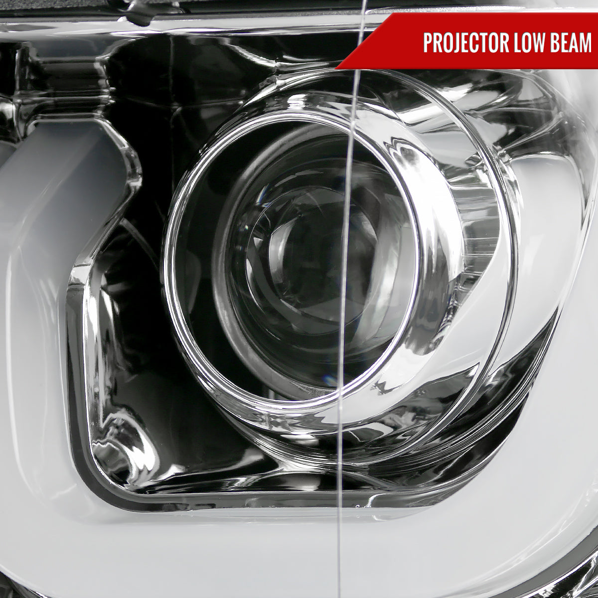 2014-2015 Chevrolet Silverado 1500 Dual LED U-Bar Projector Headlights w/ LED Turn Signal Lights (Chrome Housing/Clear Lens)
