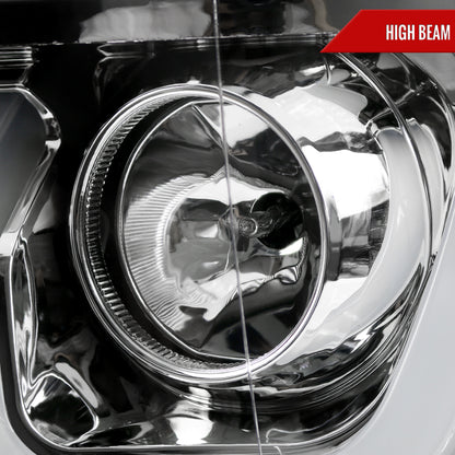 2014-2015 Chevrolet Silverado 1500 Dual LED U-Bar Projector Headlights w/ LED Turn Signal Lights (Chrome Housing/Clear Lens)