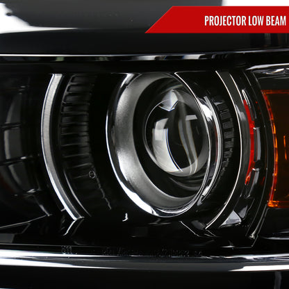 2014-2015 Chevrolet Silverado 1500 Projector Headlights (Glossy Black Housing/Clear Lens)