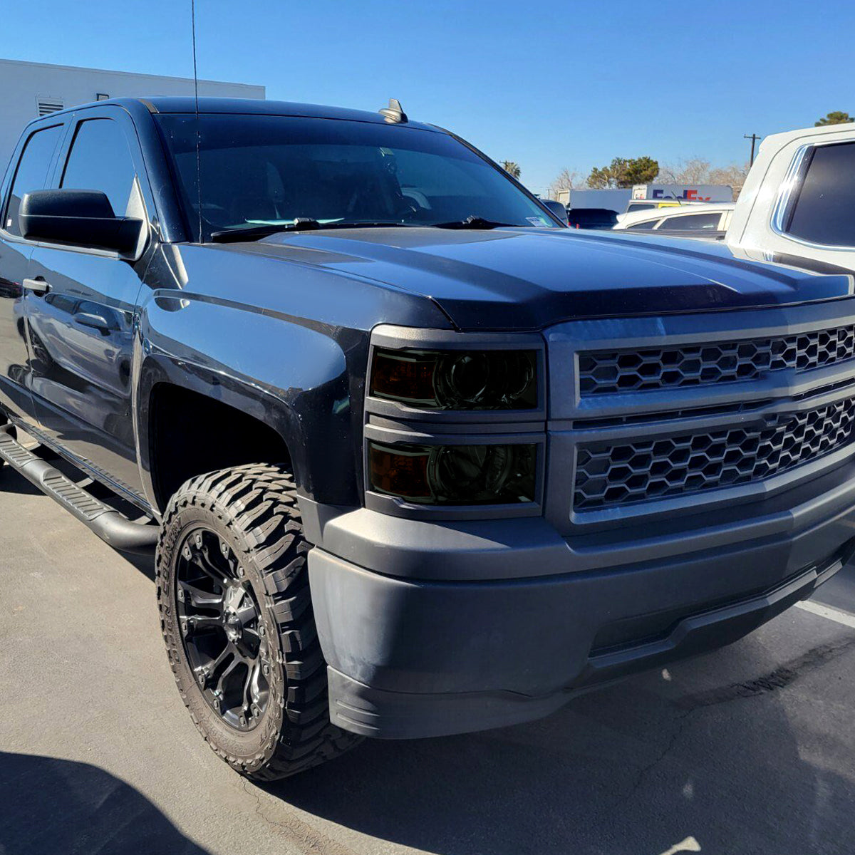 2014-2015 Chevrolet Silverado 1500 Projector Headlights (Chrome Housing/Smoked Lens/Black Trim)