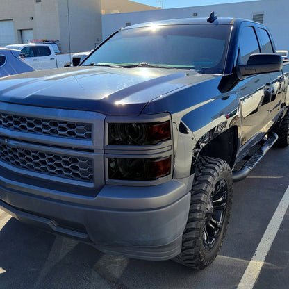 2014-2015 Chevrolet Silverado 1500 Projector Headlights (Chrome Housing/Smoked Lens/Black Trim)