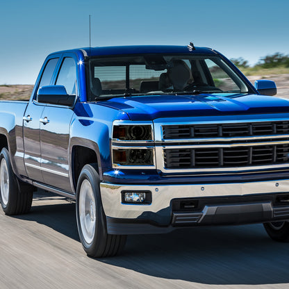 2014-2015 Chevrolet Silverado 1500 Projector Headlights (Glossy Black Housing/Smoked Lens/Chrome Trim)