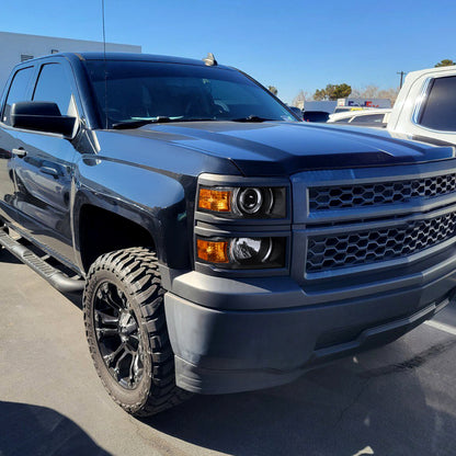 2014-2015 Chevrolet Silverado 1500 Projector Headlights (Matte Black Housing/Clear Lens)