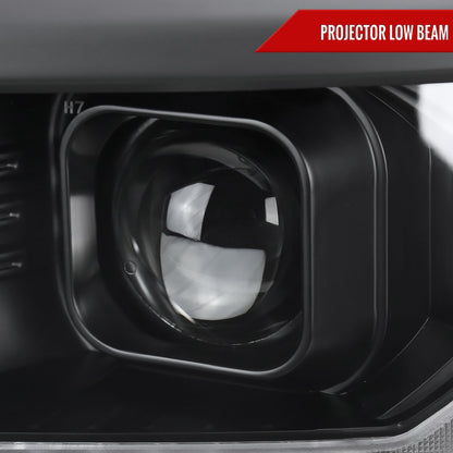 2014-2015 Chevrolet Silverado 1500 Switchback Sequential LED Bar Projector Headlights (Matte Black Housing/Clear Lens/Black Trim)