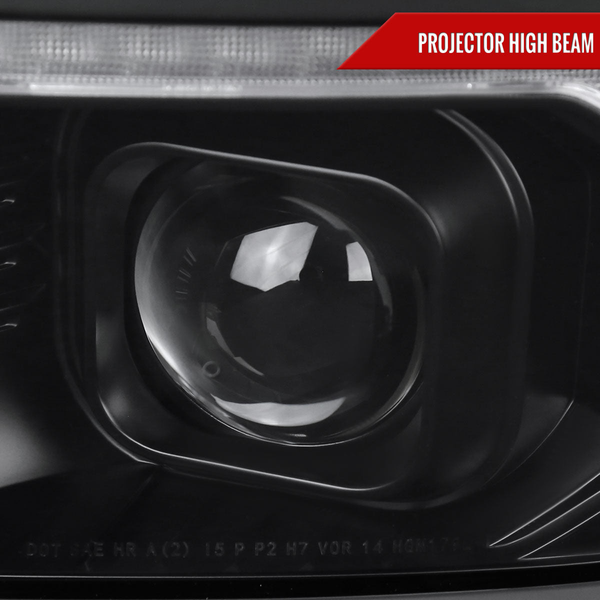 2014-2015 Chevrolet Silverado 1500 Switchback Sequential LED Bar Projector Headlights (Matte Black Housing/Clear Lens/Black Trim)