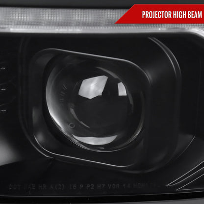 2014-2015 Chevrolet Silverado 1500 Switchback Sequential LED Bar Projector Headlights (Matte Black Housing/Clear Lens/Black Trim)