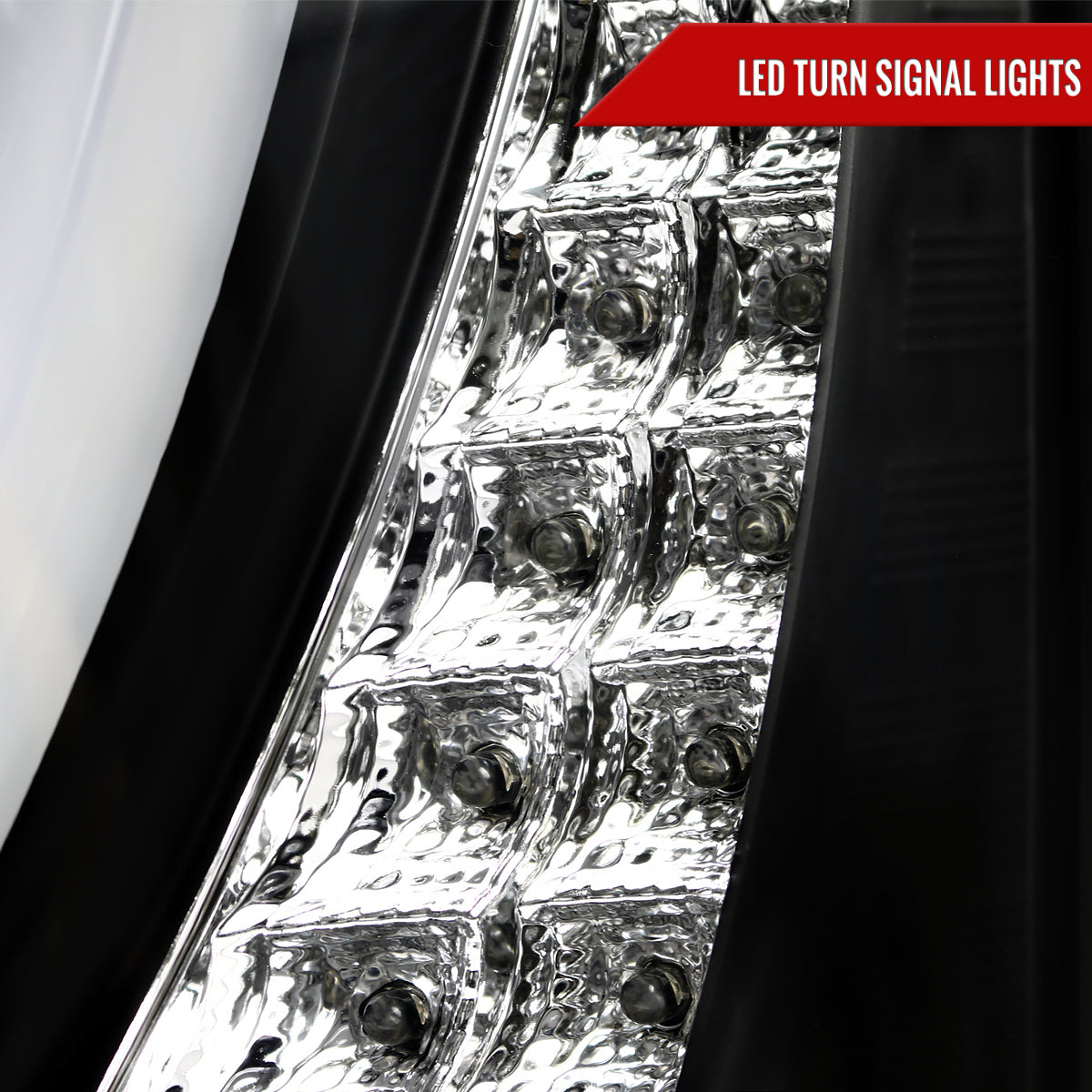 2014-2015 Chevrolet Silverado 1500 LED U-Bar Projector Headlights w/ LED Turn Signal Lights (Matte Black Housing/Clear Lens)