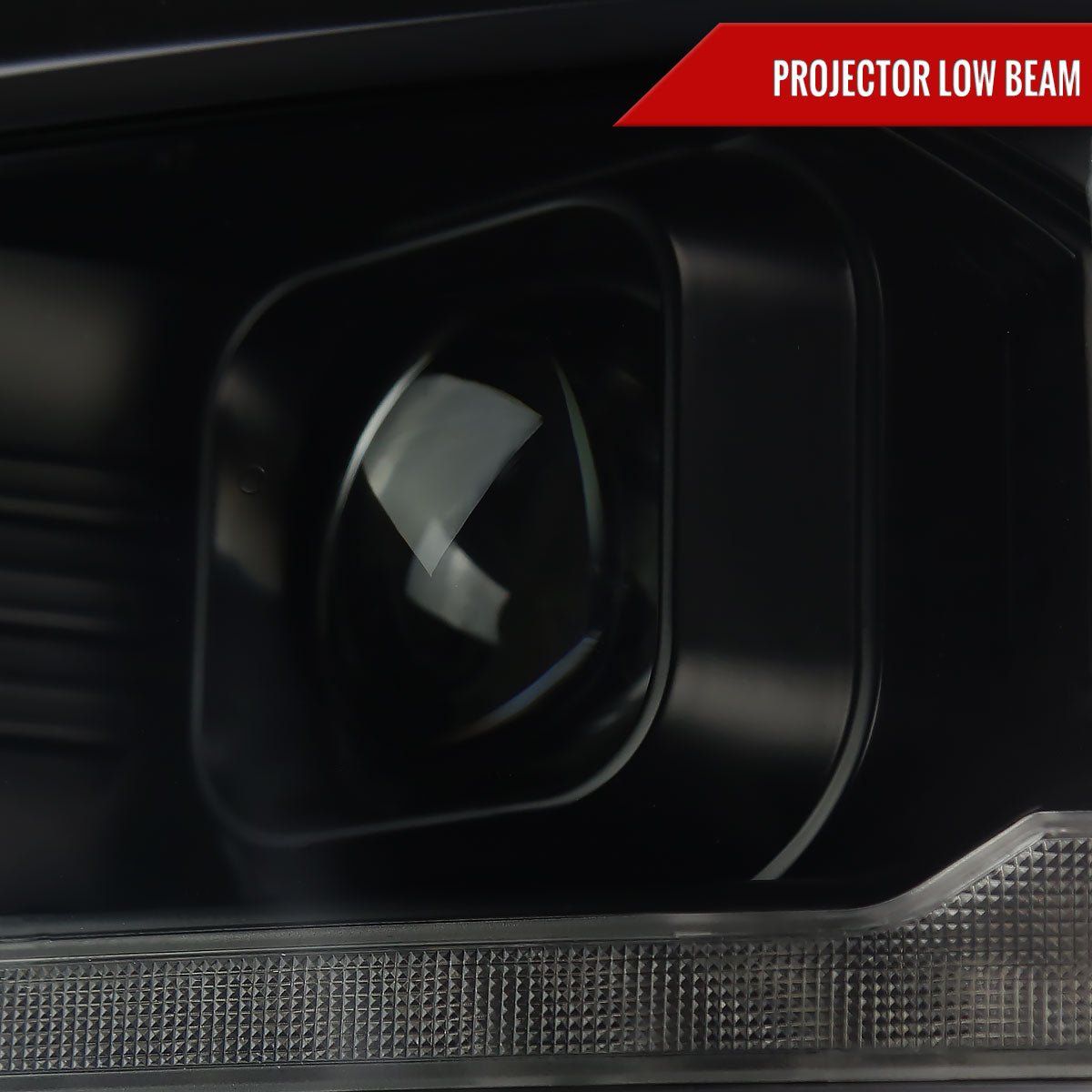 2014-2015 Chevrolet Silverado 1500 Switchback Sequential LED Bar Projector Headlights (Matte Black Housing/Smoked Lens/Black Trim)