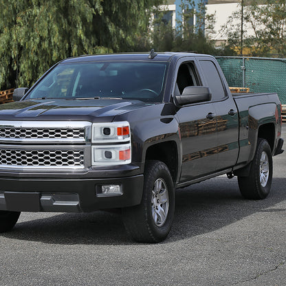2014-2015 Chevrolet Silverado 1500 Switchback Sequential LED Bar Projector Headlights (White Housing/Clear Lens/Black Trim)