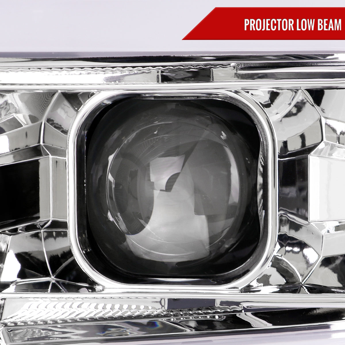 2015-2019 Chevrolet Silverado 2500HD/3500HD Switchback Sequential LED Turn Signal Projector Headlights (Chrome Housing/Clear Lens)