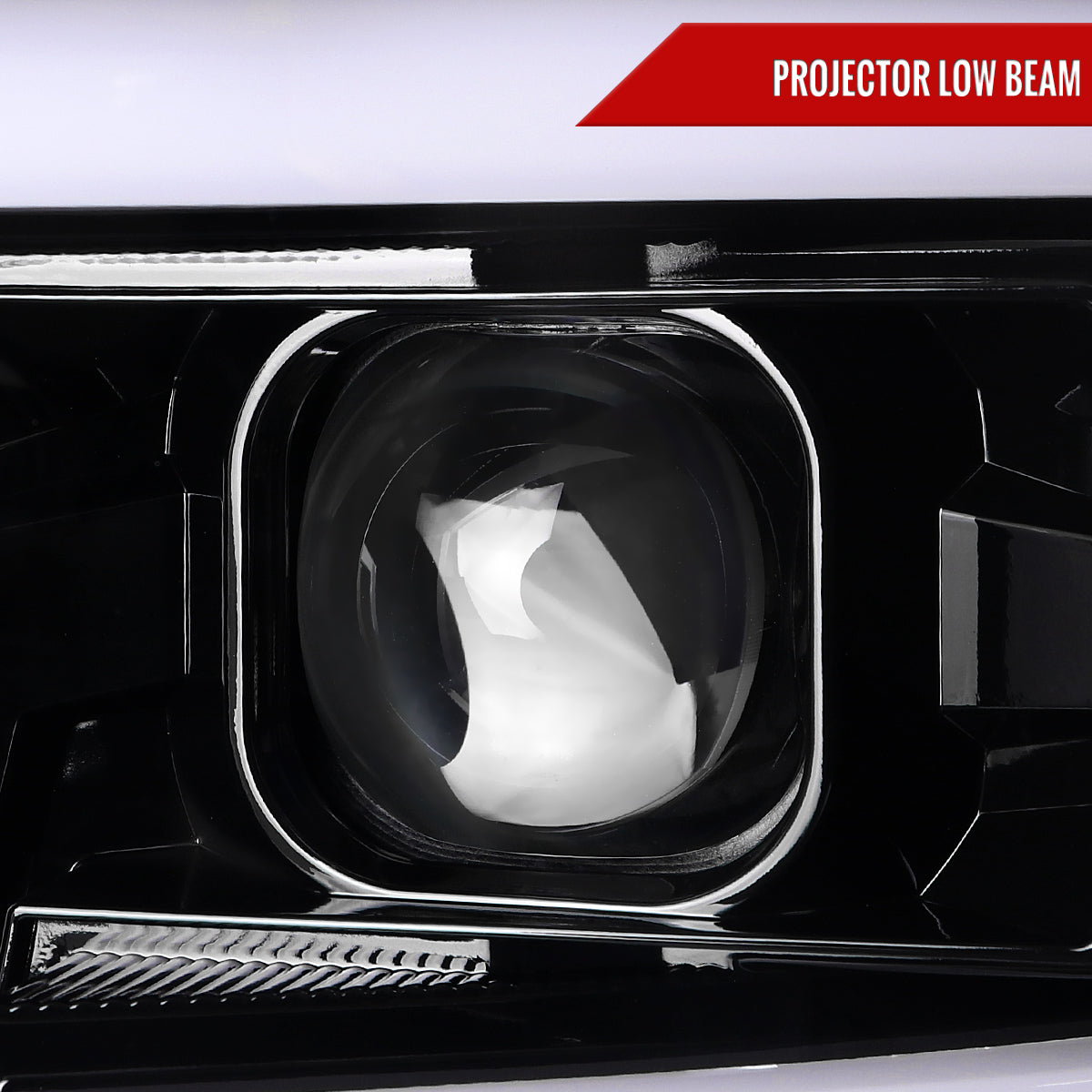 2015-2019 Chevrolet Silverado 2500HD/3500HD Switchback Sequential LED Turn Signal Projector Headlights (Glossy Black Housing/Clear Lens)