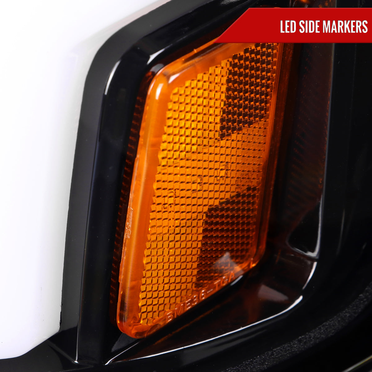 2015-2019 Chevrolet Silverado 2500HD/3500HD Switchback Sequential LED Turn Signal Projector Headlights (Glossy Black Housing/Clear Lens)