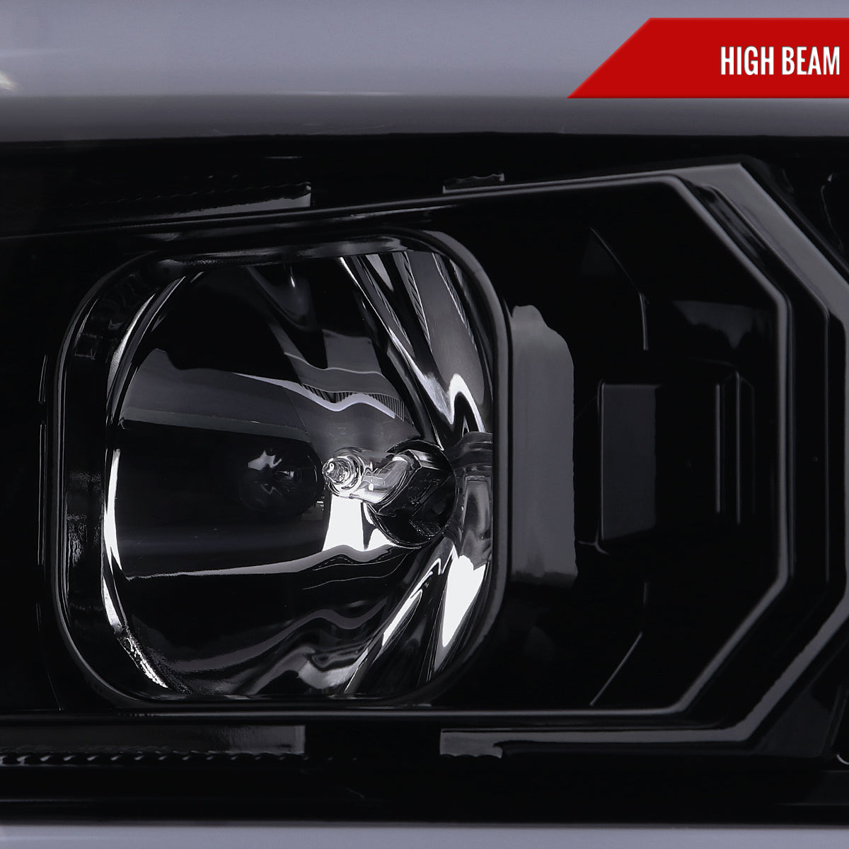 2015-2019 Chevrolet Silverado 2500HD/3500HD Switchback Sequential LED Turn Signal Projector Headlights (Glossy Black Housing/Smoked Lens)