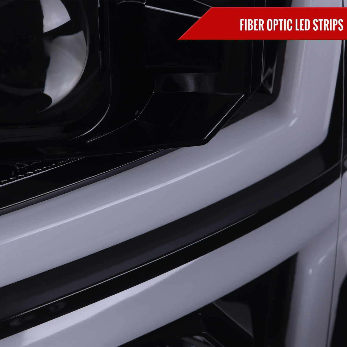 2015-2019 Chevrolet Silverado 2500HD/3500HD Switchback Sequential LED Turn Signal Projector Headlights (Glossy Black Housing/Smoked Lens)