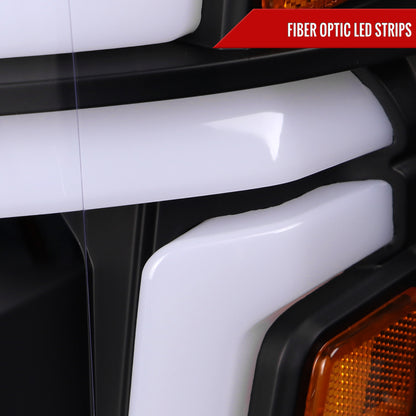 2015-2019 Chevrolet Silverado 2500HD/3500HD Switchback Sequential LED Turn Signal Projector Headlights (Matte Black Housing/Clear Lens)