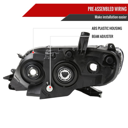 2011-2020 Toyota Sienna Passenger/Right Side Projector Headlights (Chrome Housing/Clear Lens)
