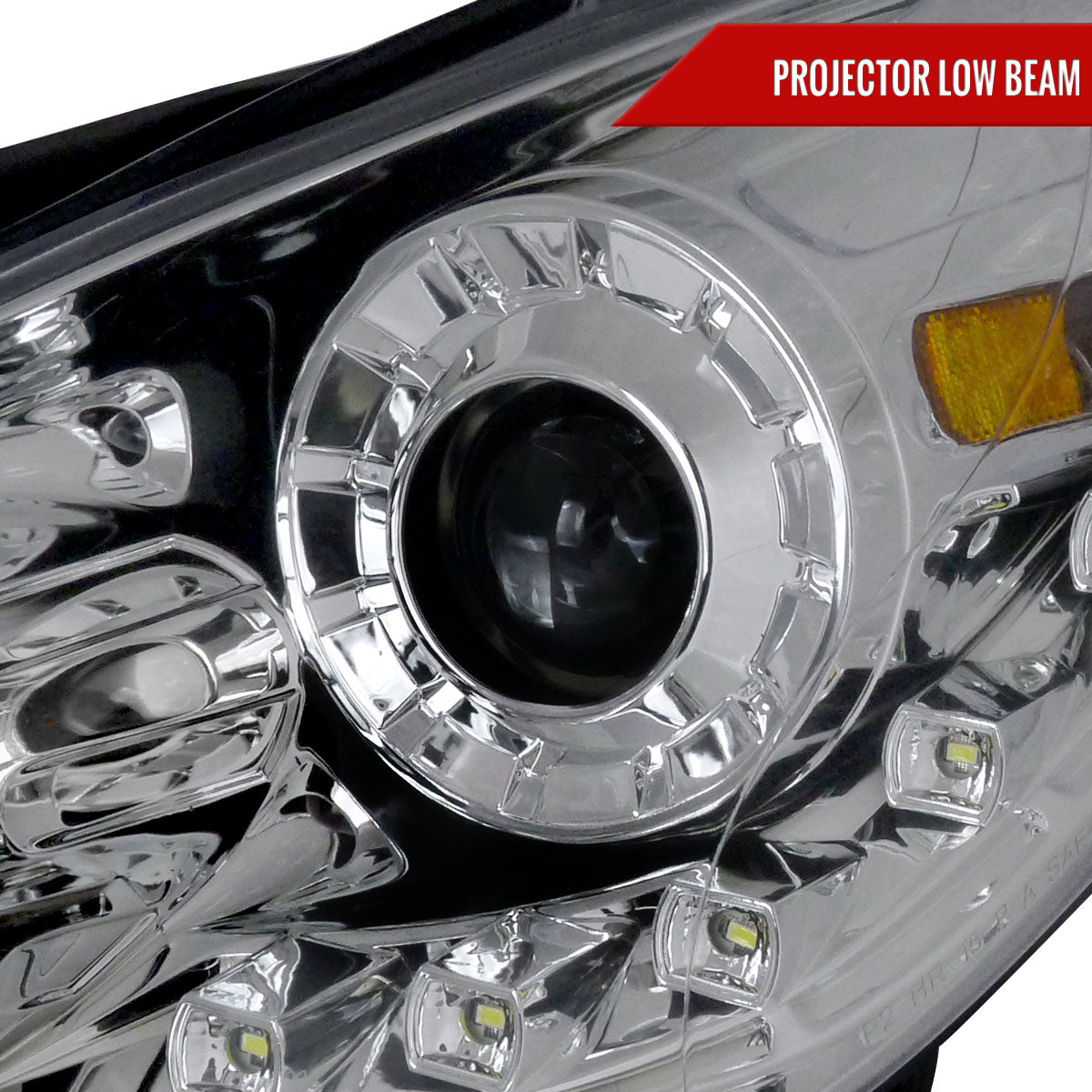 2011-2014 Hyundai Sonata Projector Headlights w/ SMD LED Light Strip (Chrome Housing/Clear Lens)