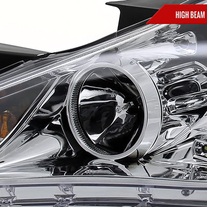 2011-2014 Hyundai Sonata Projector Headlights w/ SMD LED Light Strip (Chrome Housing/Clear Lens)