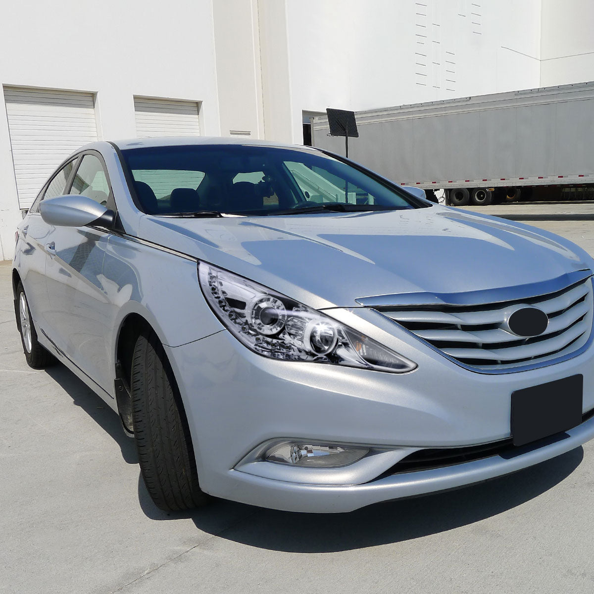 2011-2014 Hyundai Sonata Projector Headlights w/ SMD LED Light Strip (Chrome Housing/Clear Lens)